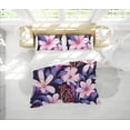 thumbnail image 2 of Funda nórdica púrpura con estampados florales | Juego de cama y funda de almohada con rosa, 2 of 2