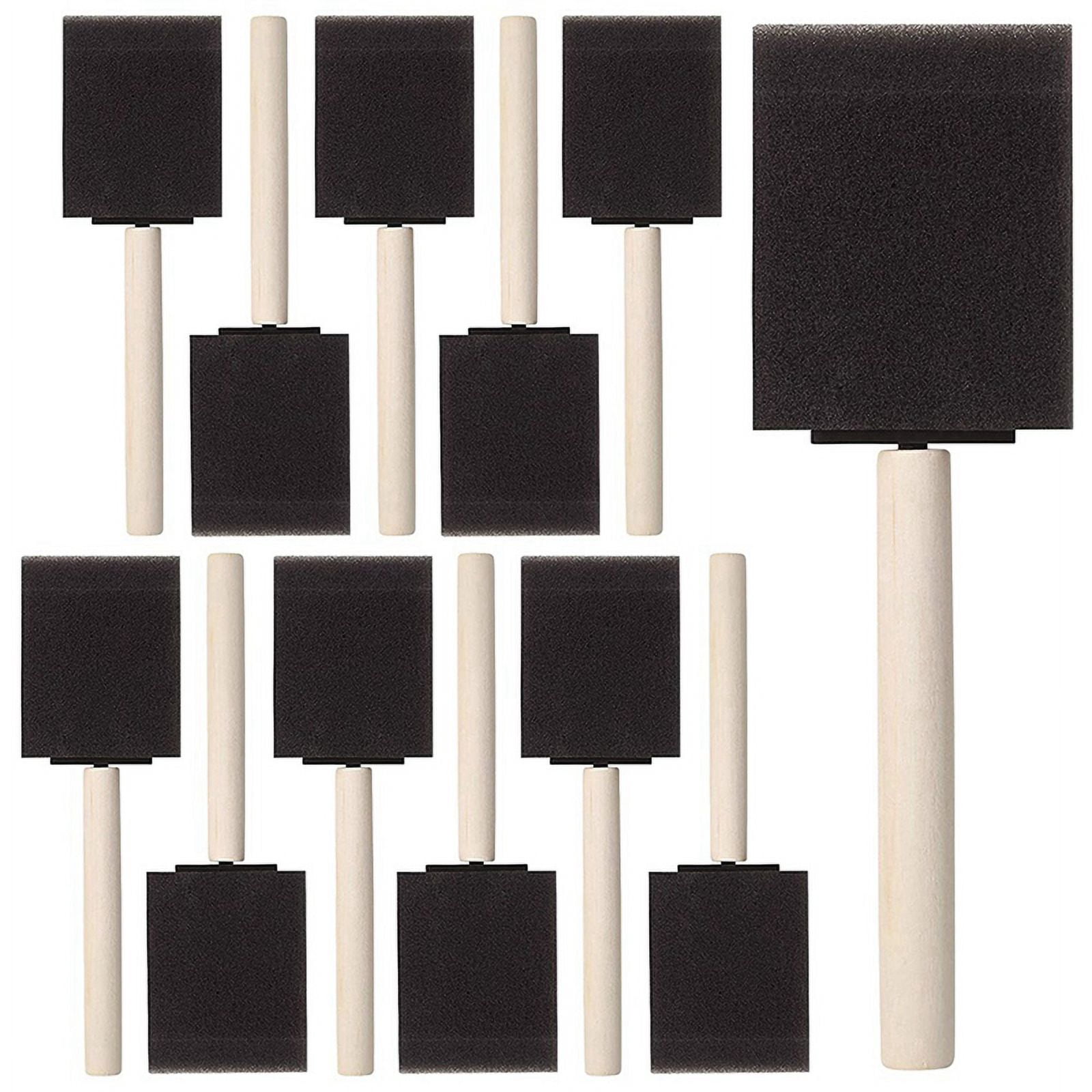 250 Pcs 2 Inch Foam Sponge Wood Handle Paint Brush Set, Great for Acrylics, Stains, Varnishes, Crafts, Art