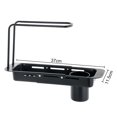 thumbnail image 2 of Paokuoon Sink Drain Rack Telescopic Drain Rack Set Large Capacity Stainless Steel Kitchen Sink Shelf Towel Organizer, 2 of 7
