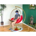 thumbnail image 4 of SK CHUMRA Gold Bubble Chair Acrylic Swing with Stand, Cushion, Gold finish, 4 of 4