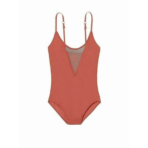 Victoria's Secret Pink Mesh Seamless Tank Bodysuit Color Soft Begonia XSmall NWT