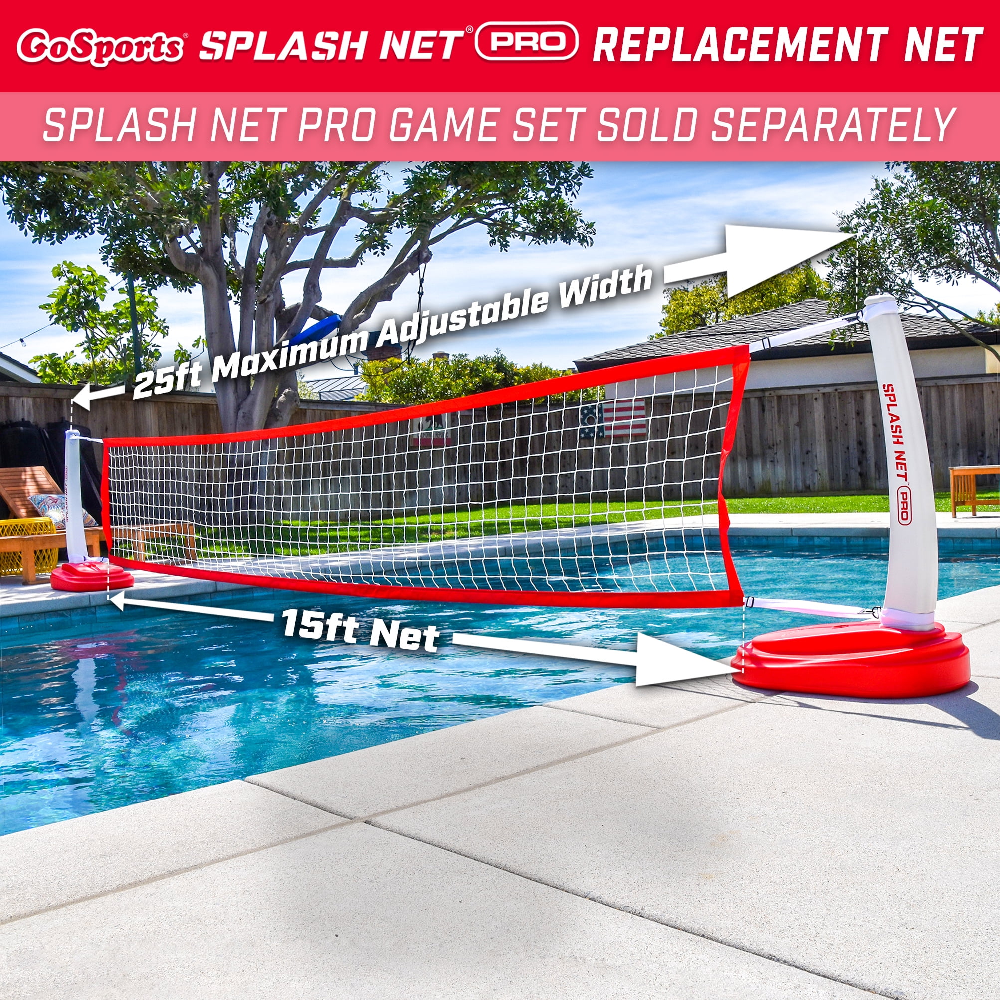 Replacement Net Caro-net Pool Volley Ball Net  17 Ft X 3 Ft W25-58 