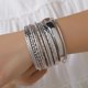 thumbnail image 4 of Xiao Hua Pulseras delicadas para mujer, pulseras de capas de moda, regalos apilables para mujer, 10 piezas, plateadas H, 4 of 4