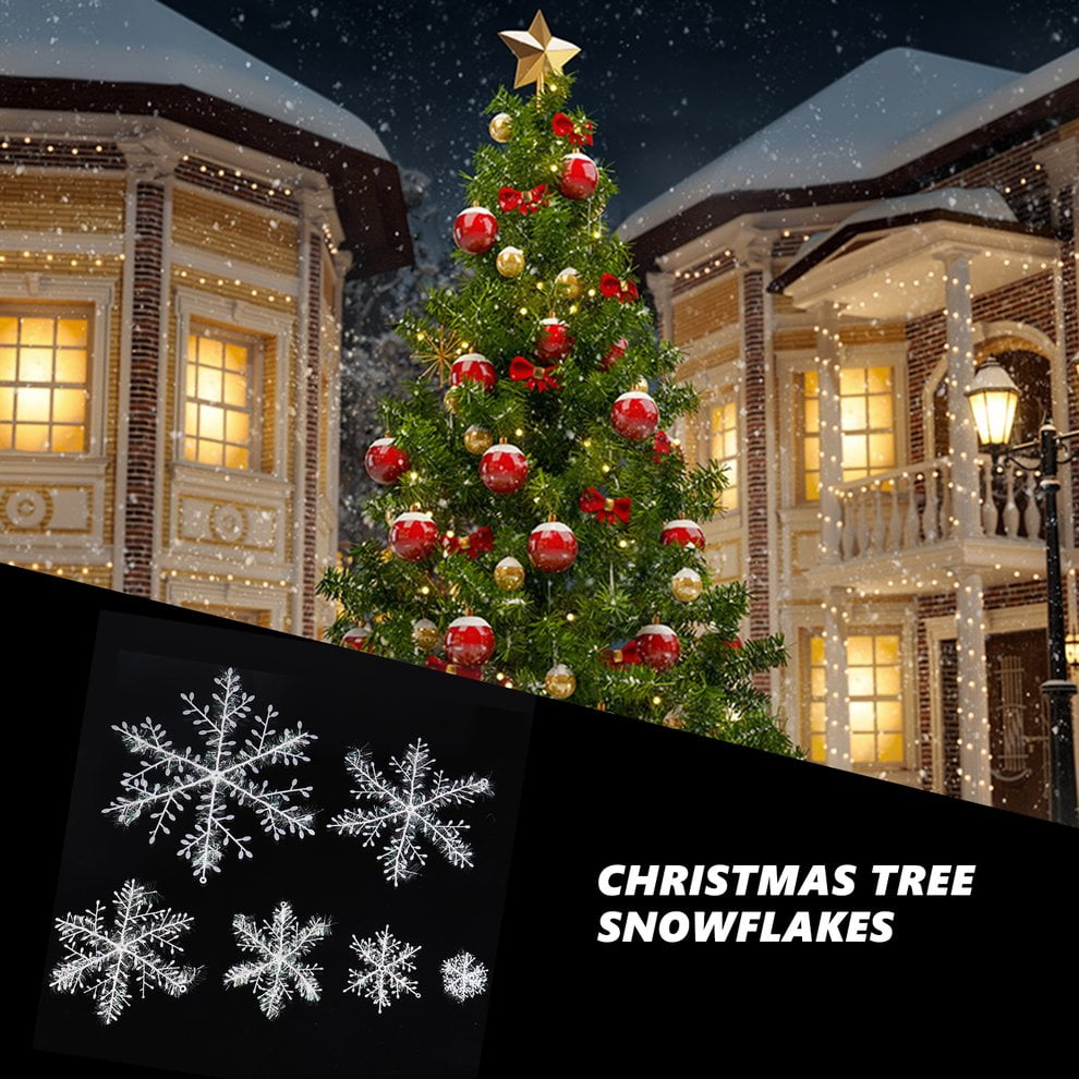 30 pcs Xmas Christmas Snowflake Ornaments Tree Holiday Party Home Decorations 