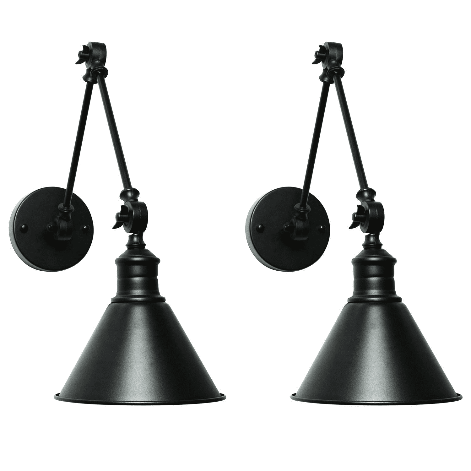 Details about   Black 1-Light Swing Arm Wall Lamp Industrial Metal Adjustable Wall Sconce light