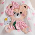 thumbnail image 6 of NOLDARES Baby Girl Clothes Fall Winter Outfits Cute Print Infant Romper Suspender Skirt with Headband 3pc Set 0-24 Months(Pink,12-18 M), 6 of 9