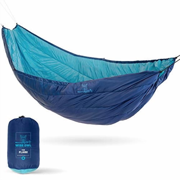 Wise Owl Outfitters Hammock Underquilt, Insulated Down for Outdoor, Indoor, Single & Double Camping Hammocks, Blue