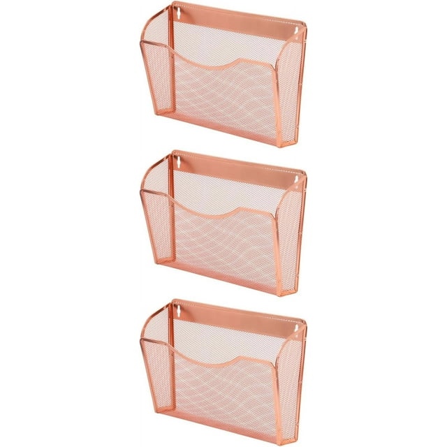 Magnetic Single Pocket Mesh Hanging File Organizer Vertical Wall Mounted Magazine File Holder Mount Basket Mail Paper Document Folder Organizing for Office Home and School