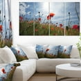 thumbnail image 1 of Poppy Flower Field View From Ground - Floral Canvas Art Print, 1 of 3