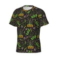 thumbnail image 3 of Yiaed Carnival Mardi Gras3 Print Mens Short Sleeve Tight Fit T-Shirt, Crewneck Casual Tee-X-Large, 3 of 5
