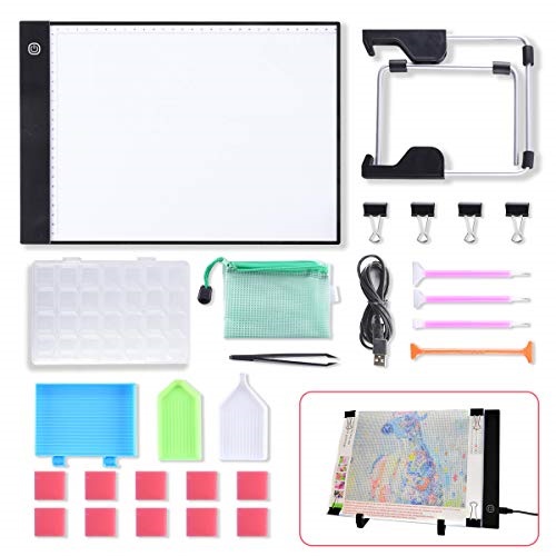 Stenciling A4//A5 Designing WISREMT LED Light Box A4 LED Tracing Drawing Board for Diamond Painting Embossing