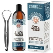 Guru Nanda Advanced Formula Pulling Oil, Natural Teeth Whitening & Mouth Swish, 8 fl oz.