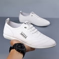 thumbnail image 4 of Sneakers, 1 Pair of Men's Slip-On Loafers - Lightweight Lace-Up Casual Shoes, Black and White, Minimalist Design, Comfortable and Versatile, Suitable for Daily and Business Occasions, 4 of 8