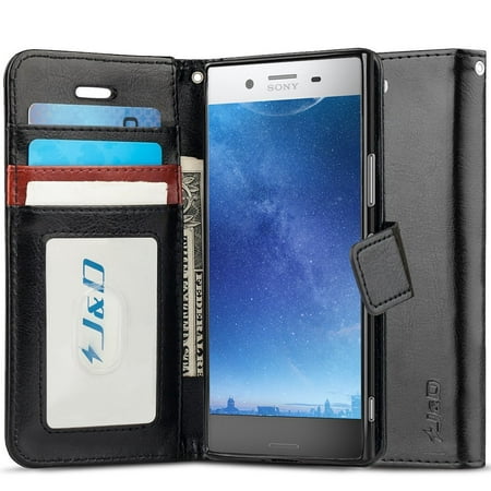Xperia XZ Premium Case, J&D [Wallet Stand] [Slim Fit] Heavy Duty Protective Shock Resistant Flip Cover Wallet Case for Sony Xperia XZ Premium –