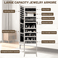 thumbnail image 5 of Jewelry Armoire Cabinet Standing,full length mirror with jewelry storage,Lockable jewelry mirror organizer with stand,Interior Lighted Mirror,for Women Girl, 5 of 9