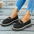 thumbnail image 6 of Rokment Women's Vintage Penny Loafers 2026 Spring Fall Casual Suede Classic Platform Chunky Lug Soles Slip on Oxfords Mid Heels Walking Shoes Black Size 6.5, 6 of 6
