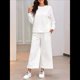 thumbnail image 3 of Conjunto de Dos Piezas de Otoño para Mujer, Jersey de Larga, Pantalones Anchos, Conjunto Informal A Juego, Ropa de Moda. L, 3 of 6