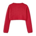 thumbnail image 6 of Gubotare Girls School Cardigans Girls Cardigan Sweaters Long Sleeve Cable Knitted Cropped Sweater Button Closure Tops Size 7-8 (Red,7-8 Years), 6 of 9