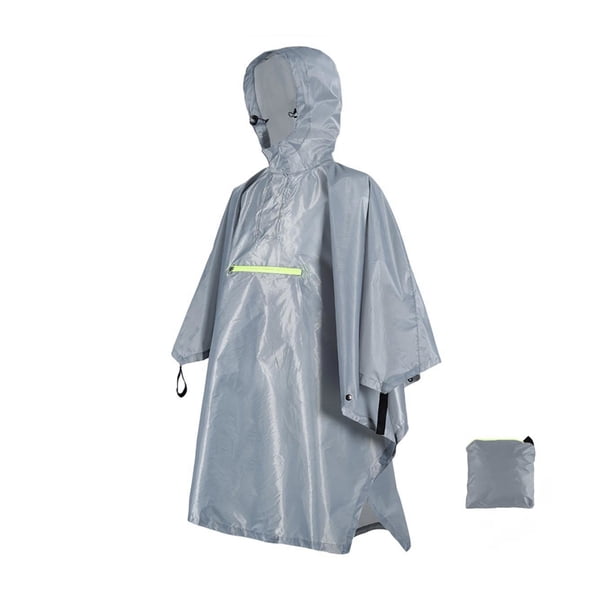 Poncho de lluvia impermeable Wosthever para adultos gris