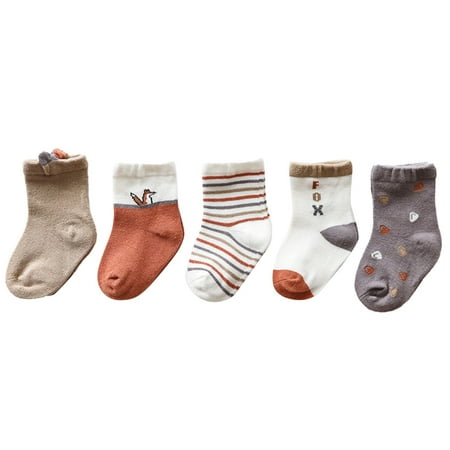 

ASFGIMUJ 6 Pairs Baby Socks Fuzzy Boys And Girls Fashion Cute Cartoon Animal Comfortable Warm Socks In Autumn And Winter