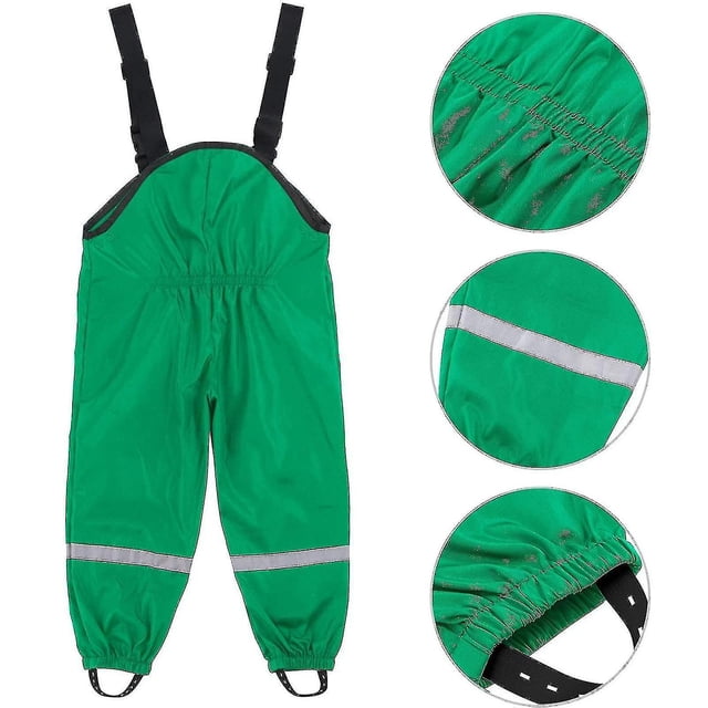 Peto de lluvia unisex para niños, pantalones de barro impermeables y resistentes al viento