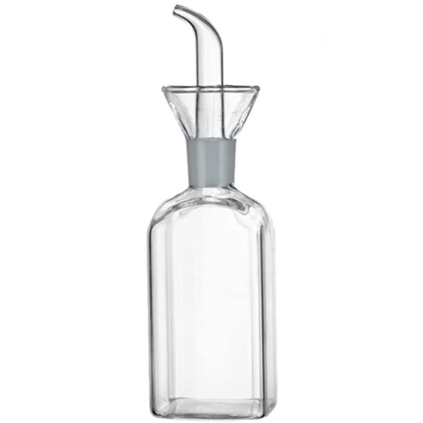 Botella de aceite de vidrio dispensador de aceite de oliva botella de vidrio de aceite de cocina dispensador de vinagre con pico para cocina y parrilla, 500ml Ofspeizc LKX-1340-2