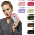 thumbnail image 6 of Surpdew Wristlet Keychain Wallets For Women Rfid Blocking Credit Card Holder Small Zipper Coin Purse Change Pouch With Id Window And Detachable Wrist Strap, Portable Organizer Keychain Wallet White, 6 of 9