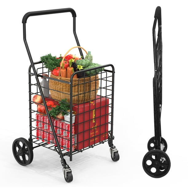 Kiffler Folding Shopping Cart for Groceries with Swivel Wheels, Utility