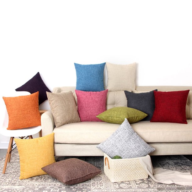 Cotton Linen Decorative Throw Pillow Case Cushion Cover 18''x18