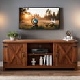 thumbnail image 2 of Vineego 58"Modern Farmhouse Barn Two-Door Tv Stand for TVs up to 65",Rustic Brown, 2 of 8