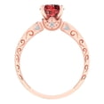 thumbnail image 4 of Solitaire with Accents Engagement Ring for Women - 1.06ct Natural Garnet in 18K Rose Gold Promise Ring, 4 of 6