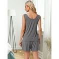 thumbnail image 4 of DARING DIVA Cotton Loungewear Tank Shorts Casual 2 Pieces Pajamas Set 3XL Grey, 4 of 7