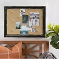 thumbnail image 4 of SOFE Vision Board Linen Bulletin Board Black Frame, 21"×27" Pin Boards Large Cork Boards for Walls, Rustic Message Board Decorative Memo Boards, Wall Mounted Display Picture Board for Home, 4 of 9