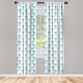 thumbnail image 3 of Ambesonne Aqua Curtains, Jumping Dolphin Mammals, Pair of 28"x84", Aqua White, 3 of 5