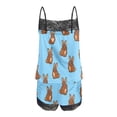 thumbnail image 5 of SDNall Easter Pajama Set for Women, Lace Camisole and Shorts, Non-Positioning Print, Casual Sleepwear and Lounge Set in Sky Blue, 5 of 6
