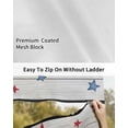 thumbnail image 6 of 4th of July RV Awning Sun Shade Screen 9'X7' Red Blue Stars Butterfly Mesh Sunscreen Eucalyptus Leaves Wood Grain Awning Shade Screen with Zipper UV Blocker Completed Kits for RV Motorhome Camper, 6 of 7
