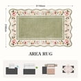 thumbnail image 5 of Lahome Washable 3'x5' Scalloped Area Rug, Green Floral Boho Rugs for Living Room, Ultra-Thin Soft Non-Slip Low-Pile Stain Resistant Carpet for Bedroom Dining Room Office, Green, 5 of 11