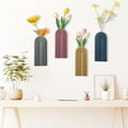 thumbnail image 6 of 4 Pack Wood Wall Planter Indoor Wall Decor Plant Holders Boho Hanging Planter Vases for Modern Farmhouse Living Room Bedroom Rainbow Decor (Morandi Color), 6 of 7