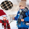 thumbnail image 4 of Winter Kids Scarf Warm Shawls Scarves Parent-child Scarf Womens Plaid Scarfs Small - Coffee lattice, 4 of 5