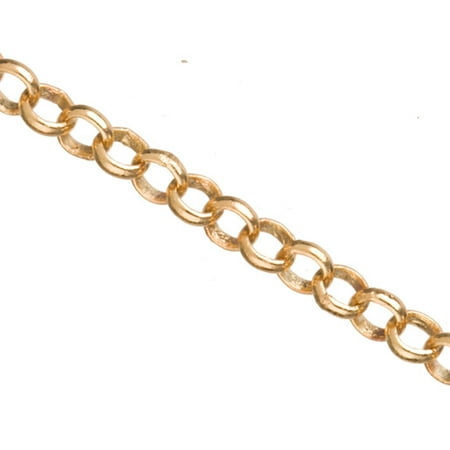 Gold Rollo Chain, Gold Finished Brass 3.8mm Sold per pkg of 5 Ft