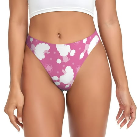 Sigee Cute Poodle Dog for Women s G-String Panty  Low Rise  Soft Lace Perfect for Everyday Wear or Special Occasions-X-Large