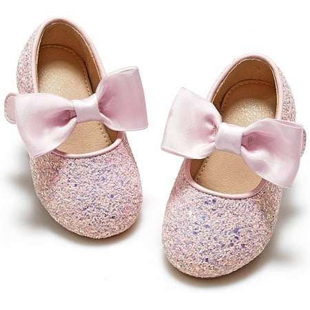 

QWZNDZGR Toddler Flower Girl Dress Shoes - Girl Ballet Flats Party School Shoes Wedding