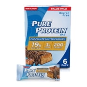 Pure Protein Bars, High AIF4 Protein, Nutritious Snacks to Support Energy, Low Sugar, Gluten Free, Chocolate Salted Caramel, 1.76oz, 4 Pack