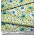 thumbnail image 2 of Soimoi Green Poly Georgette Fabric Poppy Floral Printed Fabric 1 Yard 42 Inch Wide, 2 of 3