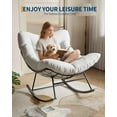 thumbnail image 4 of Outdoor Papasan Rocking Chair, Oversized Lounge Chair with Metal Frame, Patio Rattan Egg Rocker for Balcony Backyard Porch Bedroom, White, 4 of 7