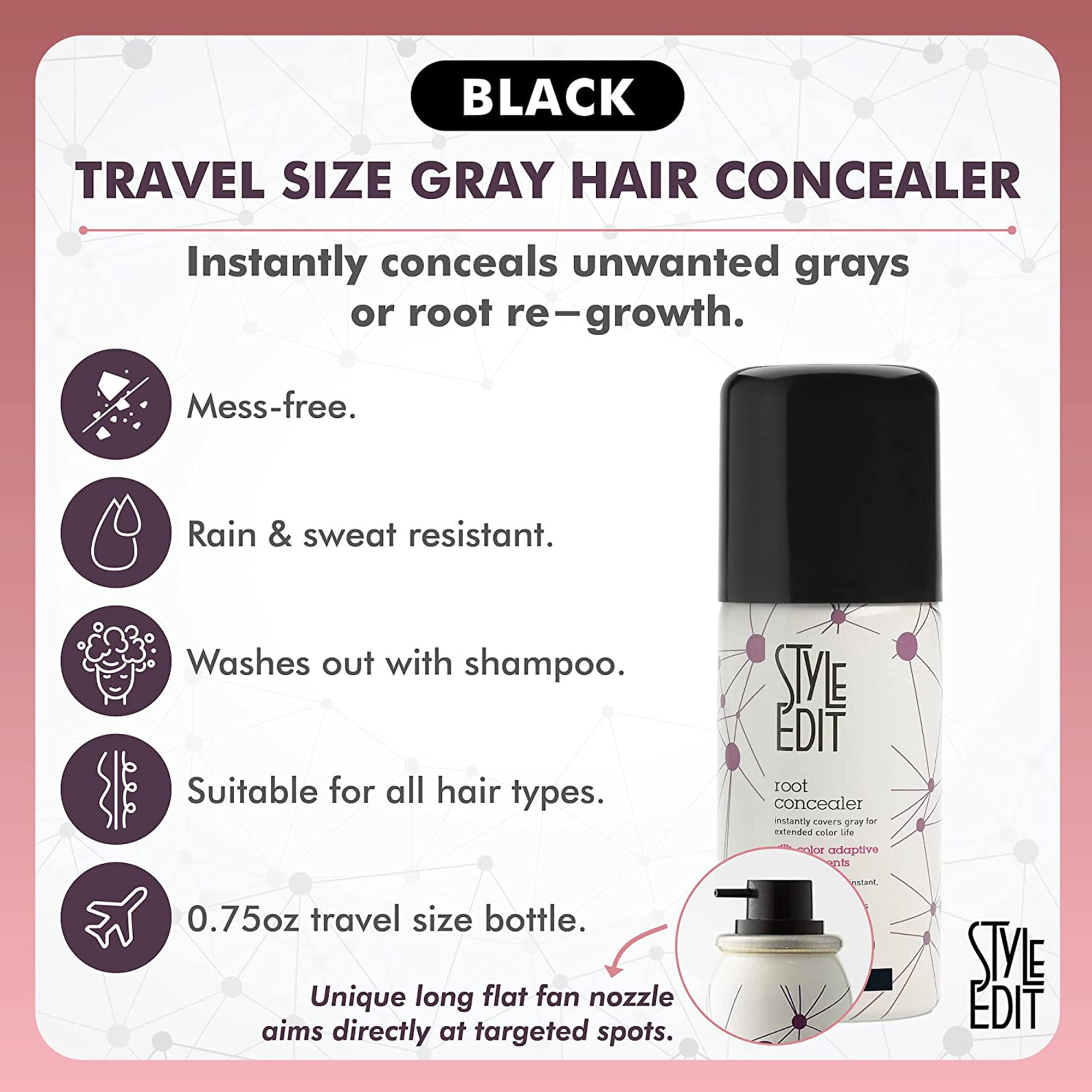 Buy Style Edit Travel Hair Root Spray Cover Up Gray Hair Concealer