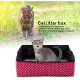 thumbnail image 3 of Cat Litter Box, Cat Collapsible Litter Box Pet Litter Pan Waterproof Outdoor Foldable Detachable Cat Litter Box for Traveling (Red), 3 of 8