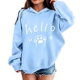 thumbnail image 2 of SGMVNU Hoodies for Girls Loose Sweatshirt Long Sleeve Hood Tops Kids Spring Fall Winter Streetwear, Size 3-4 Years, Blue, 2 of 4