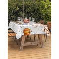 thumbnail image 2 of Outdoor Tablecloth with Umbrella Hole and Zipper, Orange Blue Pumpkins Fall Rectangle Table Cloth 54x80 Inch Waterproof Tablecloth, Coastal Starfish Eucalyptus Leaves Picnic Table Cover for Patio, 2 of 7