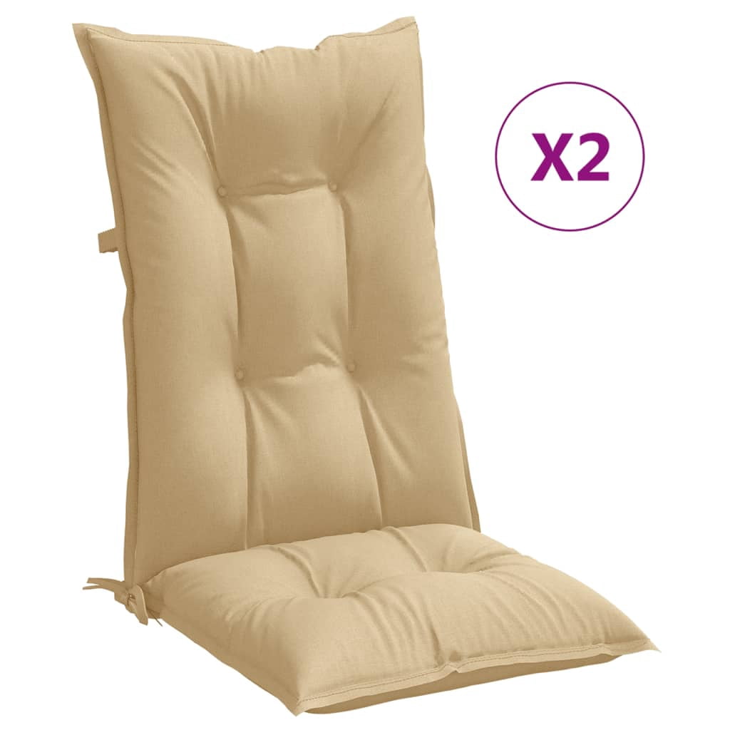 vidaXL Highback Chair Cushions Outdoor Seat Pad Garden Patio Furniture Fabric